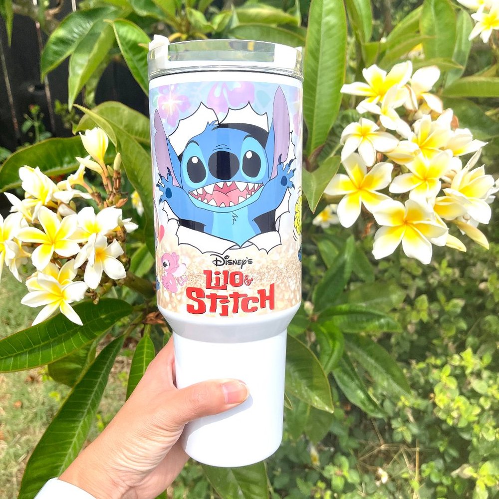 Disney Lilo & Stitch 40 oz Tumbler/Water bottle/Mug with hand carry hand…
